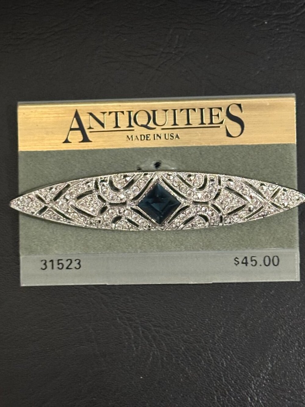 Antiquities Couture 1928 Art Deco Pave Brooch Pin Vintage - Picture 6 of 8